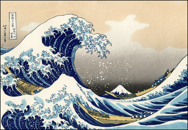 'Den stora vågen', ett träsnitt av den japanske mästaren Hokusai